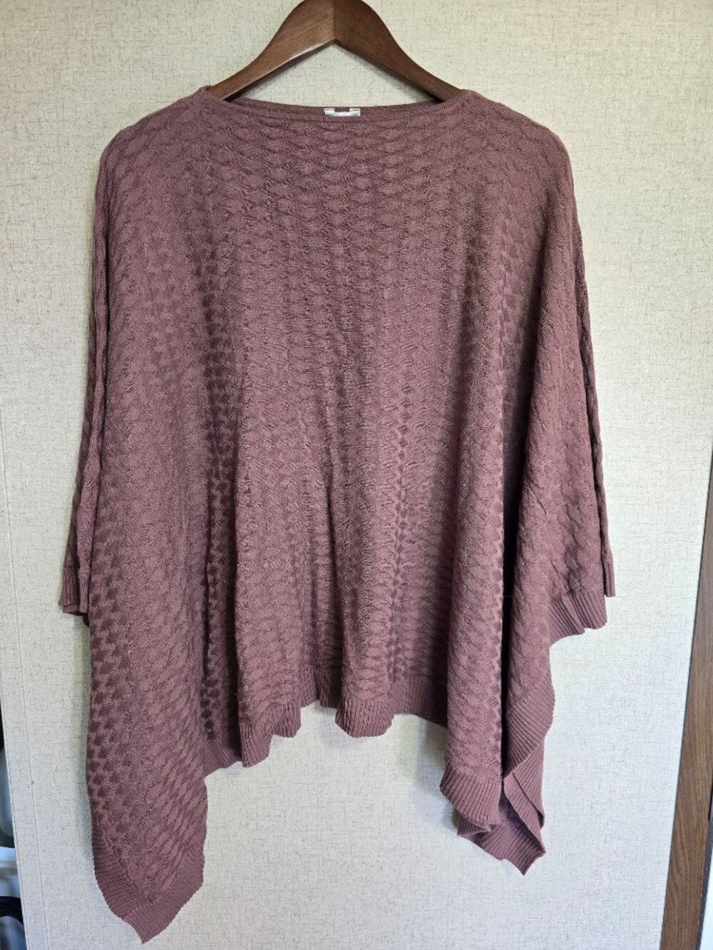 Lululemon Divinity OS Cozy Knit Poncho Spanish Oak Mauve Shawl Sweater Oversized